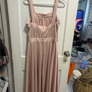 Vintage rose coloured gown with lace overlay